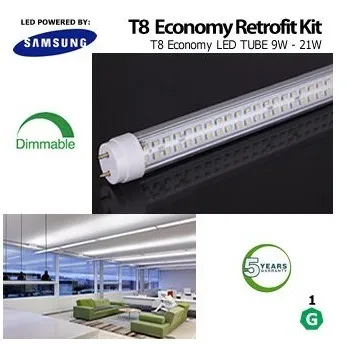 18W Dimmable T8 LED Tube Light with Rotatable Ends