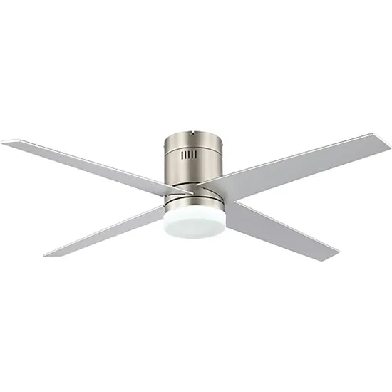 Modern LED Fan Lighting Remote Control Copper Motor Silver Ceiling Fan with Light