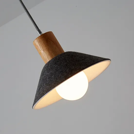 New Design Ceiling Lighting Indoor Decorative Chandelier Acoustic Lamps Grey Ceiling Recycled Material Light for Home Office Dining