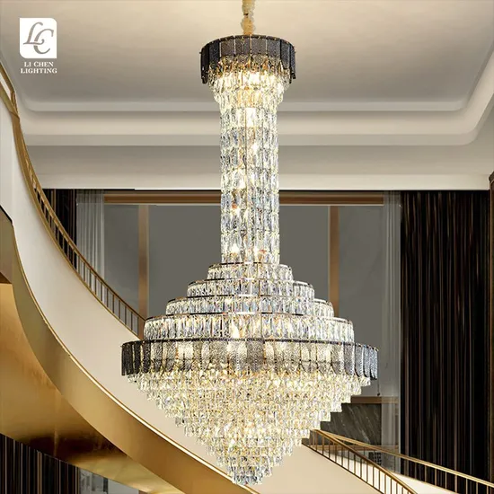 Luxury Style Indoor Decoration Custom Fixture Hotel Villa Crystal Chandelier