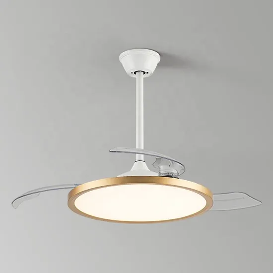 Nordic DC Remote Control Modern LED Invisibility Retractable Ultrathin Ceiling Fan with Light