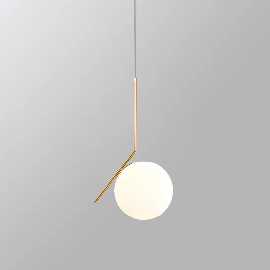 Modern Chandelier and White Lights for Kitchenware Decorative Lighting Fixture Factory Modern Opal Glass Gold Iron Chandelier Globe Pendant Light