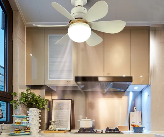 Mini Color Packing with Cheap Price Ceiling Fan Light Remote Control Kitchen Bathroom 360 Degee Head Shakable Fan Light