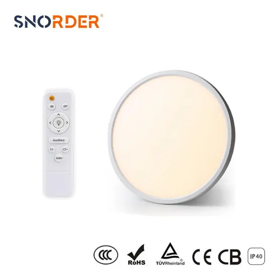 Modern Indoor Lighting IP40 D600mm White Black Ceiling Light 45W ABS PS Material with Remote Control