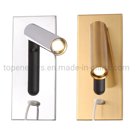 Hiden Switch USB LED Wall Light 5V 2A USB Charger Room Hotel Bedside Reading Lighting Lamp Modern Decor Loft LED Sconces