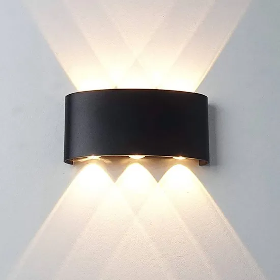 Modern Decoration Lighting Aluminum Waterproof Garden Home Black up and Down Light for Hotel Rooms Corridor Outdoor Wall Lamp
