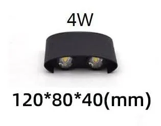 4 Watts LED Waterproof Indoor/ Outdoor up Down Wall Lamp (Warm White, Metal)
