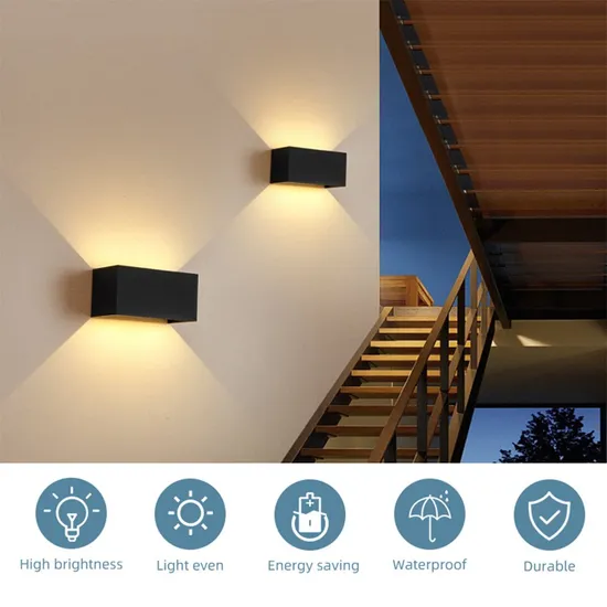 5W LED Waterproof Indoor Wall Lamp Outdoor Black Square Wall Light