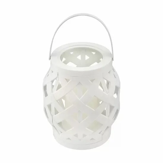 LED Candle Decorativelantern Wicker Body White Light