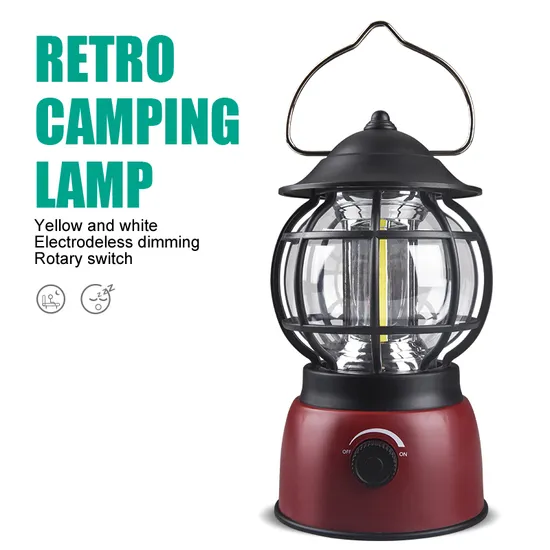 2022 Retro Hanging Tent Classic Camping Light Dimmable Hiking Lamp