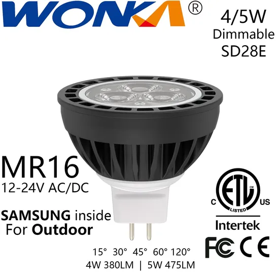 Economical LED MR16 Spotlight Lamp Bulb with 4/5W 12-24V AC/DC with ETL