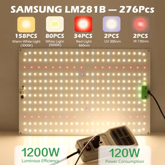 120W Dimming Quantum Plate Plant Fill Light 150W Greenhouse Planting Light Solar Plant Growth Light