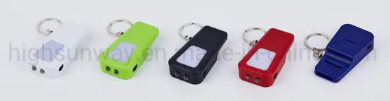 Promotion Gift LED Flashlgiht Keychain with Whistle