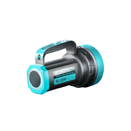 Powerful Illumination 500m Lighting Range Solar Flashlight with Hi-Fi Bluetooth Integration