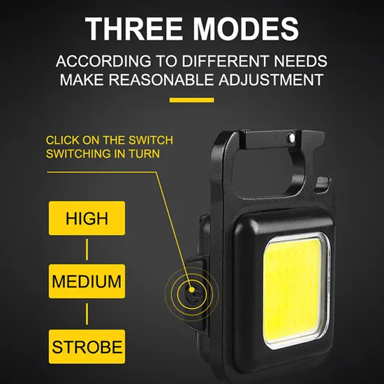 Hot Selling Rechargeable COB LED Portable Work Light for Camping USB Rechargeable Mini COB Work Light Keychain LED Flashlight 80