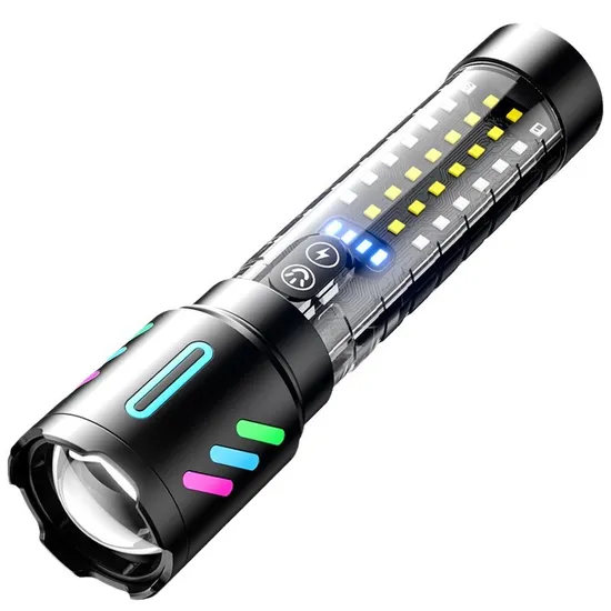 High-Powered White Laser Fluorescence Alloy Flashlight with Zoom