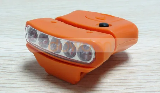 5 LED Fishing Headlamp Multi Color Clip Hat Light Night Fishing Lamp
