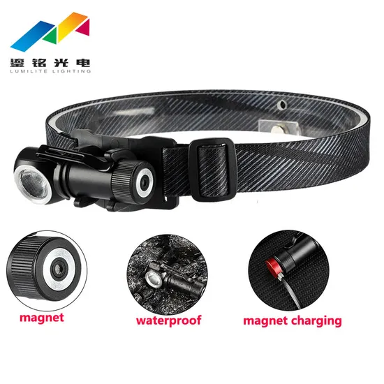 Rechargeable USB High Power LED Flashlight Headlamp with Clip and Magnet