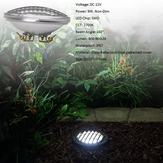 30degree 9W 900lm PAR36 Flood Light 10-30V Swimming Pool Landscape Bulb Underwater LED PAR36