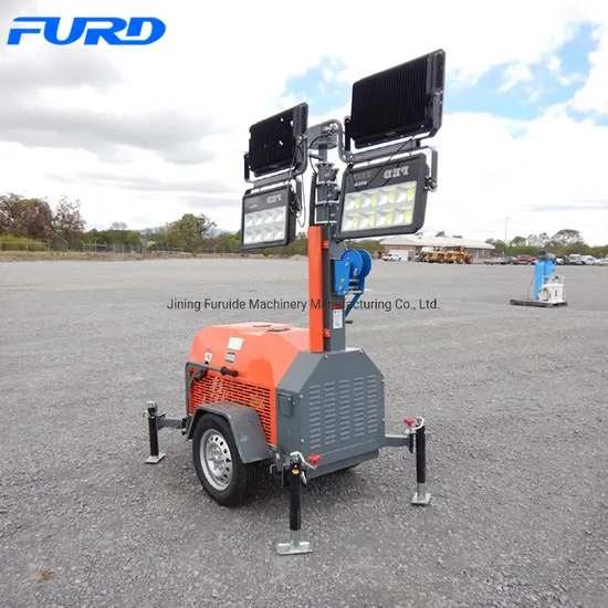 Telescopic Portable Construction Lighting Tower 7m Trailer Light Tower