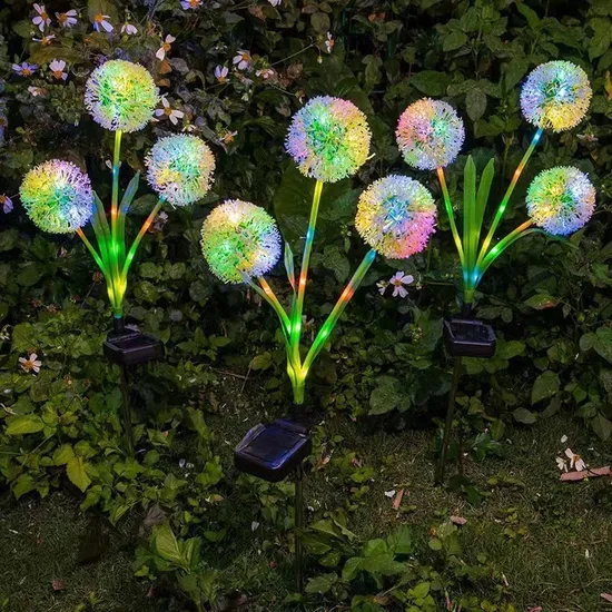 LED Solar Onion Flower Lamp Outdoor Garden Decoration Dandelion Lawn Lamp