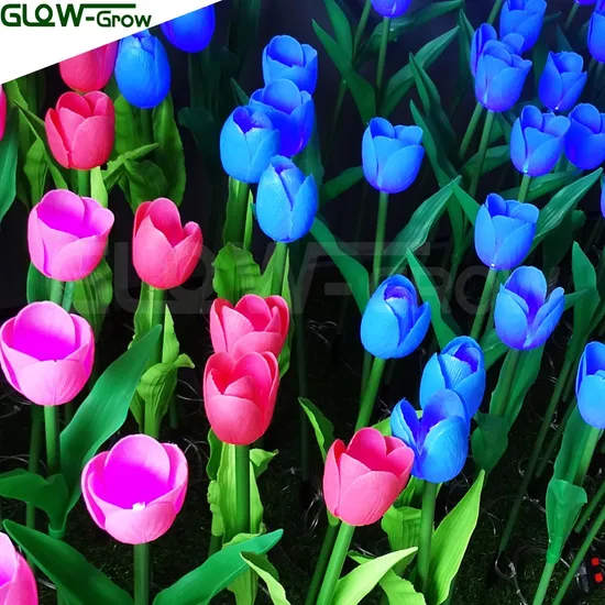 Waterproof Outdoor Use Lawn Decoration LED Simulation Tulip Flower Light Artificial Flowers