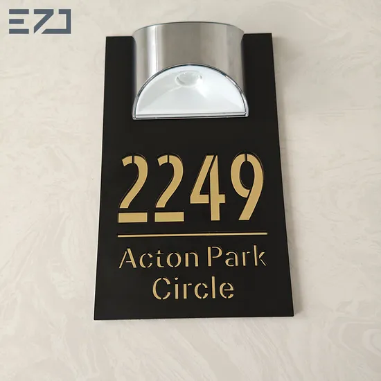 Clean Energy Outdoor Waterproof LED Luminous House Address Number Solar Light Sign
