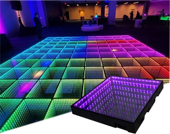 Cheap Light up Wireless Magnetic RGB 3D Glass Infinite Dance Floor Mat