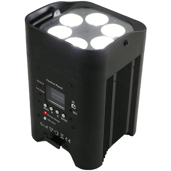 Professional 6X18W 6in1 Hex LED Battery Powered Wireless Wifly Uplighting