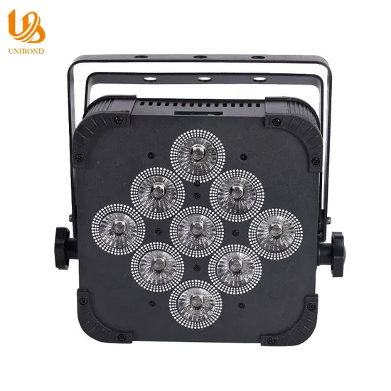 9X18W 6in1 RGBWA UV Wireless Battery Powered Flat LED PAR Light