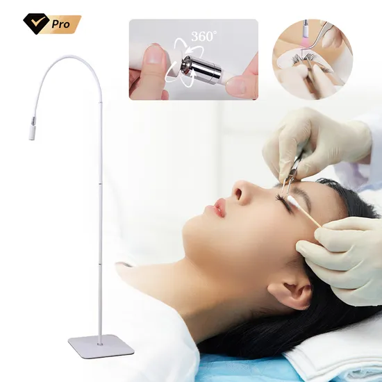 R S Nail Elegant White Eyelash Lamp with Rotatable Lamp Head Nail Art Tool Lamp for Eyelash LED UV Nail Dryer Lamp Beauty Salon