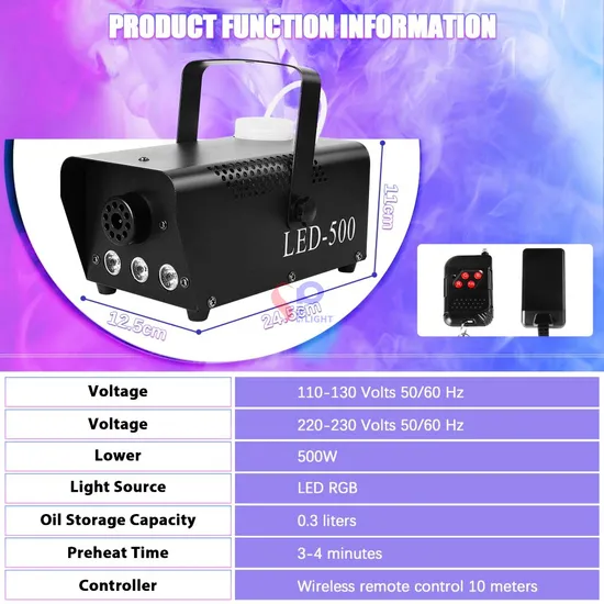 Wireless Control Stage Effect Fog Machine with RGB LEDs