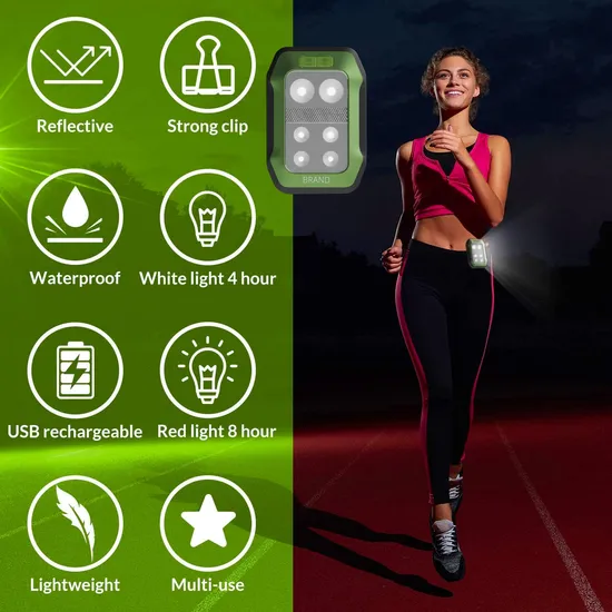 New Designed Original USB-C Rechargeable Night Running Clip Lights for Runners