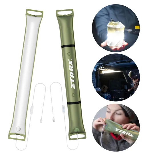 Portable Inflatable Solar Power LED Tube Lamps for Camping Trips