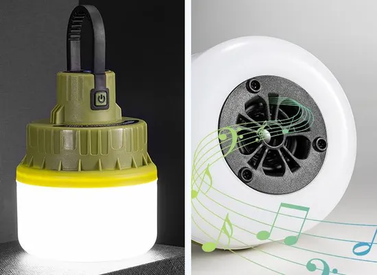 Brilliant-Dragon Factory Wholesale New Design Waterproof Multifunction Camping Lantern with Bluetooth Speaker