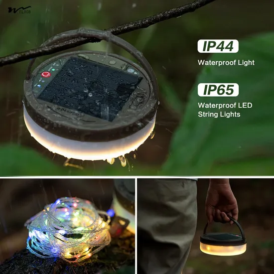 10m to 22m Solar Powered Camping Lights with 8 Settings Versatile Outdoor Solar Light Strip - 8 Lighting Modes