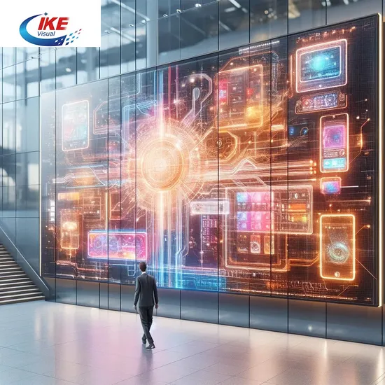 IP50 Full Color Customized China Easy Installation LED Screen Transparent Display