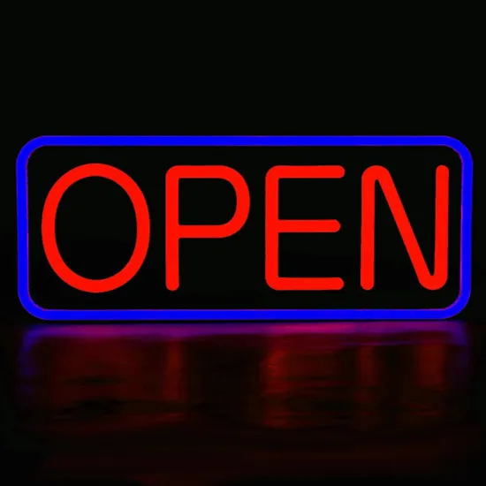 LED Open Sign Remote Control Hanging Neon Advertising Sign