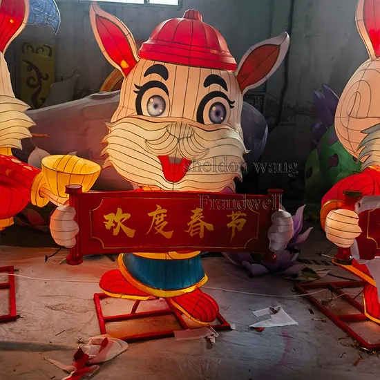 Support OEM Chinese New Year Giant Lantern Rabbit Decoration for Festival