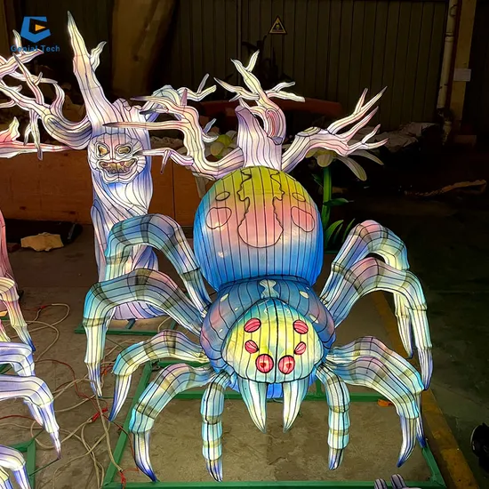 FL-Rt17 Halloween Fabric Light Spider Halloween Decoration Spider Lantern Festival