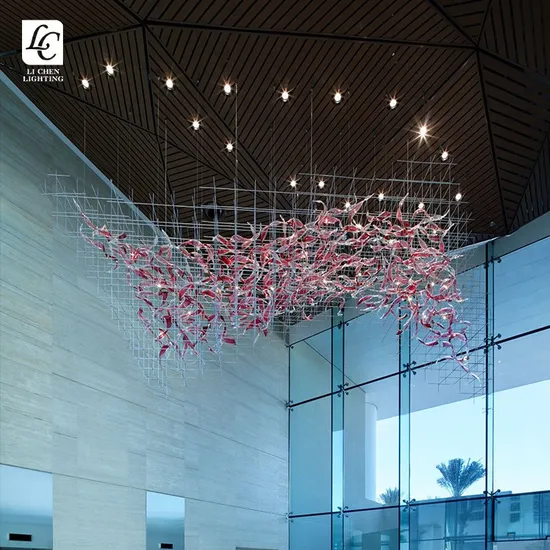 Customized Luxury Villa Hall Hotel Multi Color Hanging Glass Chandelier