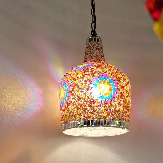 Hot Selling Turkish Exotic Style LED Restaurant Bar Color Chandelier Glass Lamps