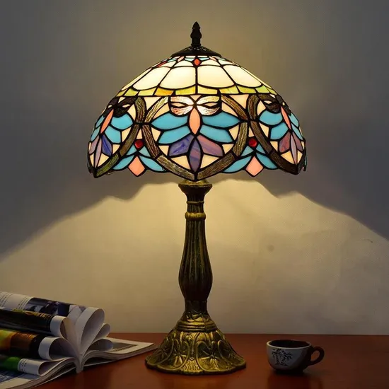 Tiffany Table Lamp Glass Lampshape E27 Bedroom Tiffany Lampshades for Table Lamps (WH-TTB-67)