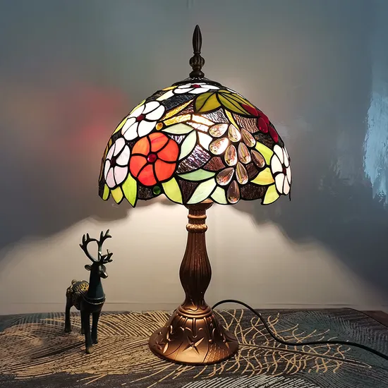 Tiffany Table Lamp 30cm Grape Lampshape E27 Bedroom Bedside Lamp (WH-TTB-16)