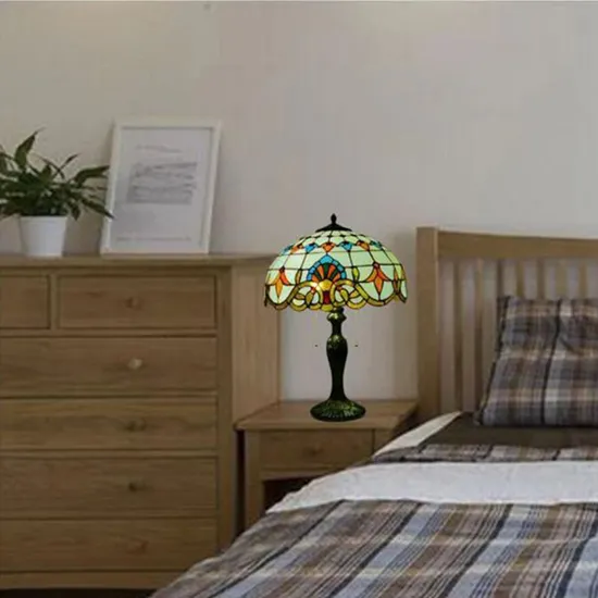 30cm Tiffany Lamp Bedroom Living Room Study Personality Retro Bedside Lighting (WH-TTB-30)