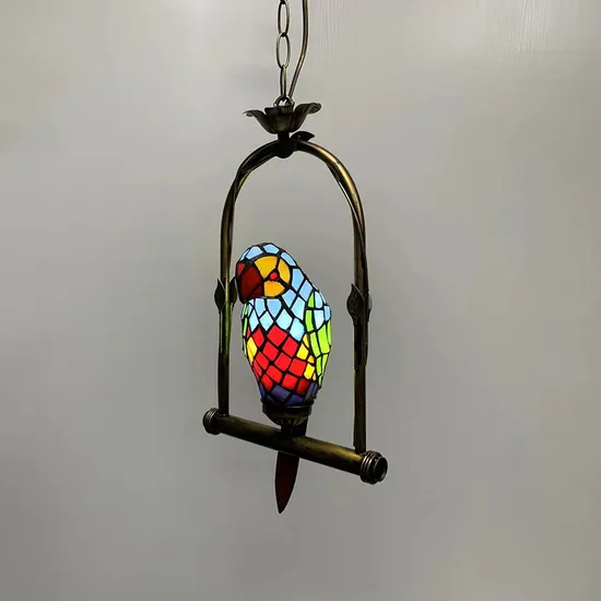 Parrort Pendant Tiffany Lamp for Living Room Decoration
