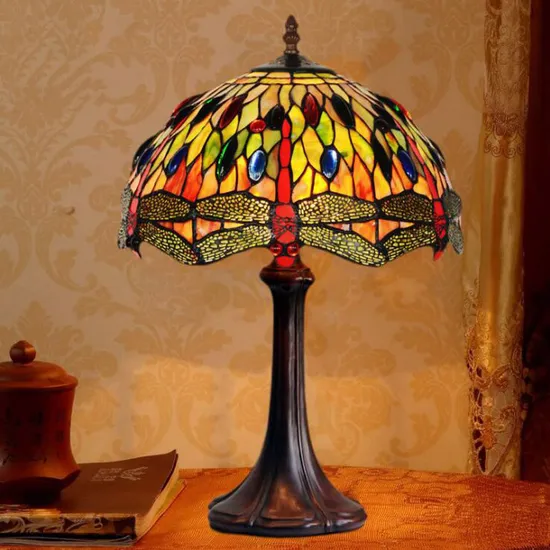 Art Deco Decorative Elephant Stained Glass Edison Bedside Tiffany Lamp (WH-TTB-03)