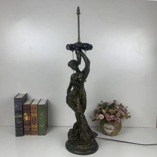 Resin Alloy Iron Material Beautiful Lady Special Tiffany Lamp Base