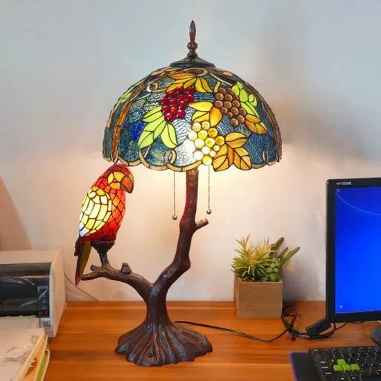 New Tiffany Table Lamp Dragonfly Parrot Lampshade Lighting Table Lamp Loft (WH-TTB-81)