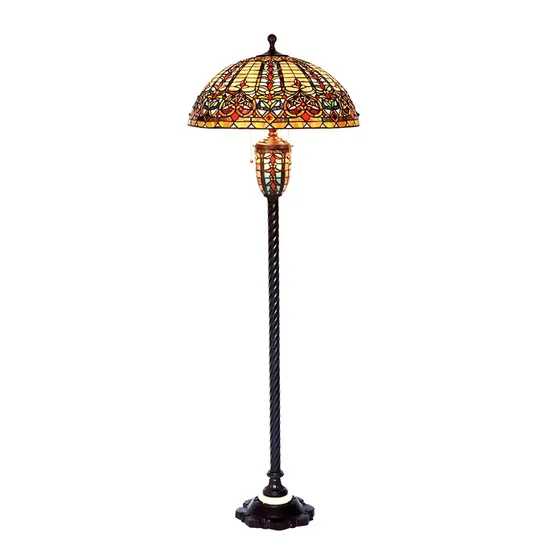 Stained Glass Living Room Floor Lamp Baroque Bedroom Vertical Lamp